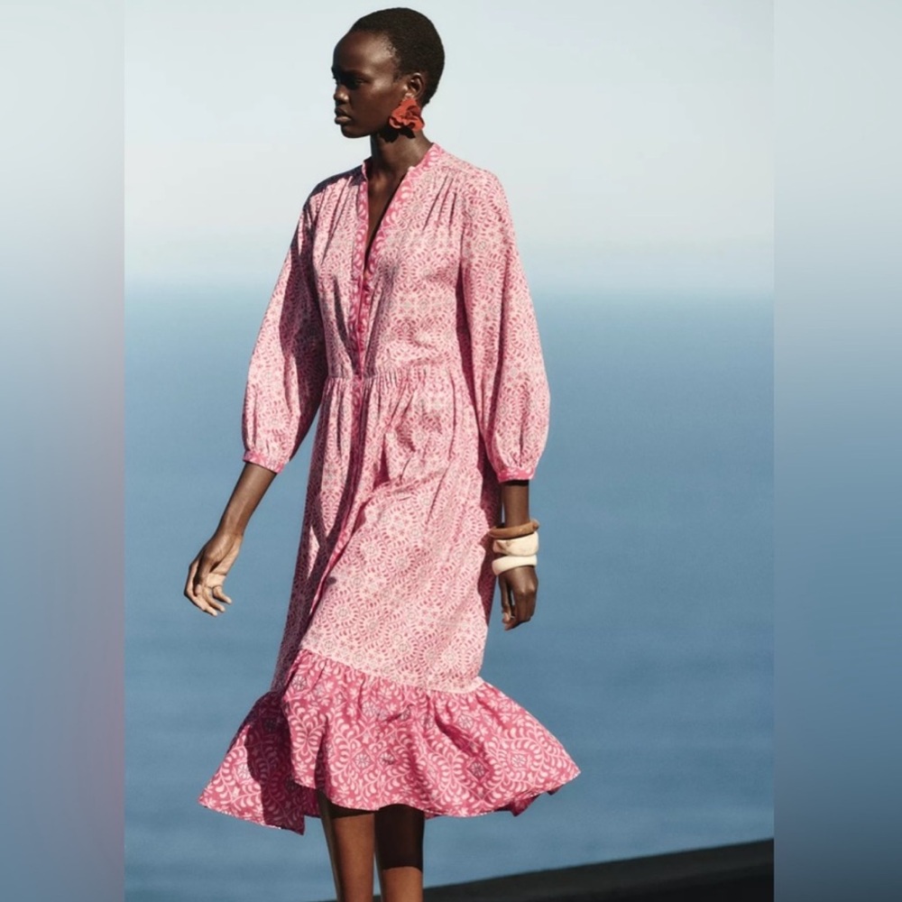 ZARA PRINTED MIDI DRESS